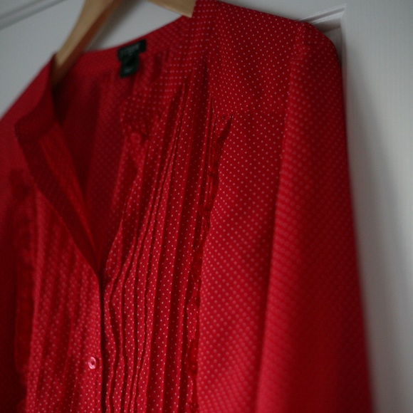 ❤️ J. Crew Red Button Down Shirt - Picture 4 of 4